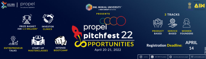 BML Munjal University Announces Propel Pitchfest22