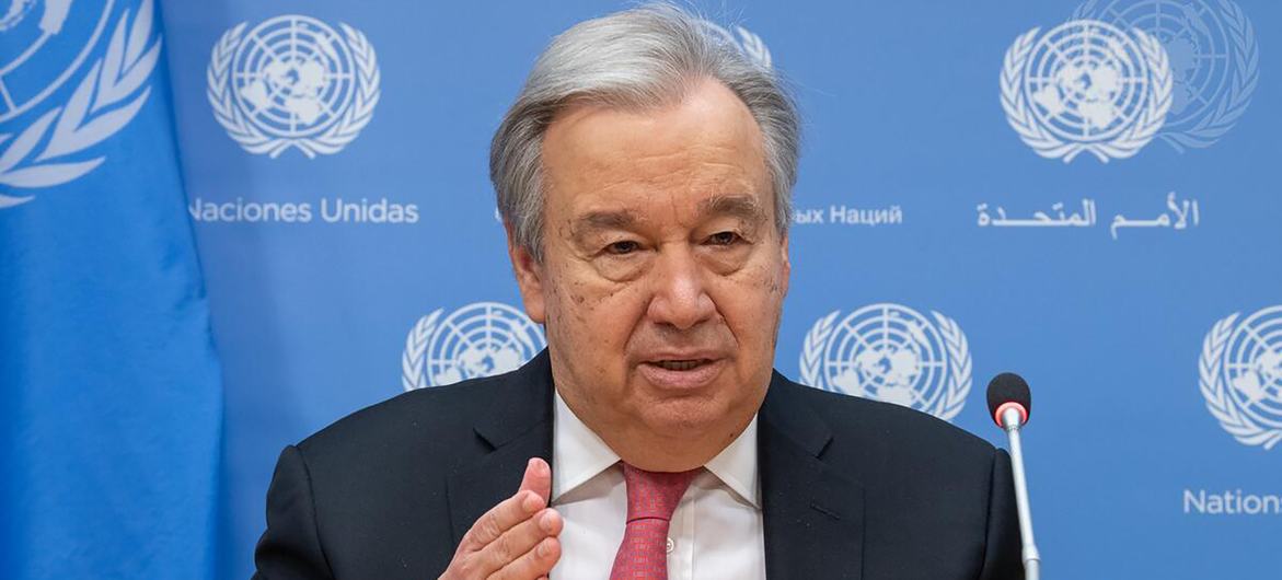 The UN Secretary-General briefs the press (file) 